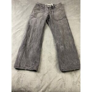 Vintage 2005 Gap Jeans 28x30 Faded Black Straight Leg Painter Patch Pockets Y2K